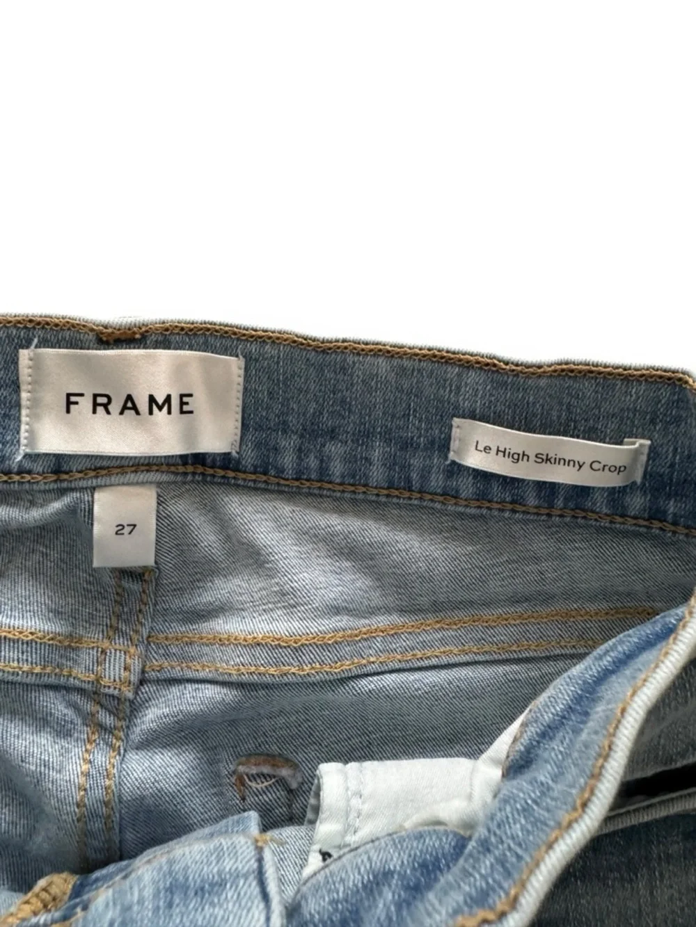 FRAME DENIM LE HIGH SKINNY CROP COLORADO DESIGNER DENIM JEANS SZ 27 - Picture 10 of 15